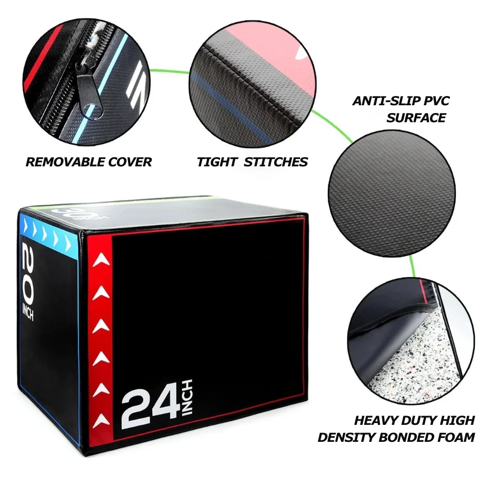 3-In-1 Plyo High Density Stackable Foam Plyometric Box - Image 7