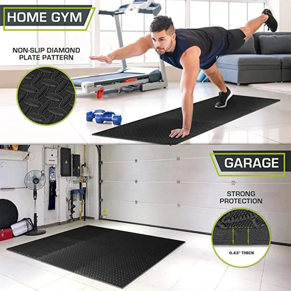 RitKeep 36 pcs Black Gym Puzzle Mats, Cover 36 sqft, 3/8 inch Thick - Image 3