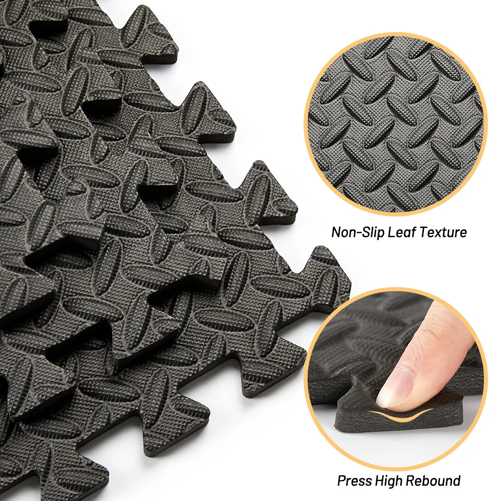 RitKeep 36 pcs Black Gym Puzzle Mats, Cover 36 sqft, 3/8 inch Thick - Image 7