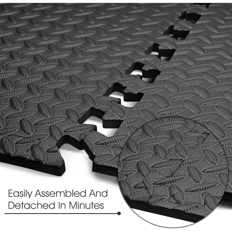 RitKeep 36 pcs Black Gym Puzzle Mats, Cover 36 sqft, 3/8 inch Thick - Image 9