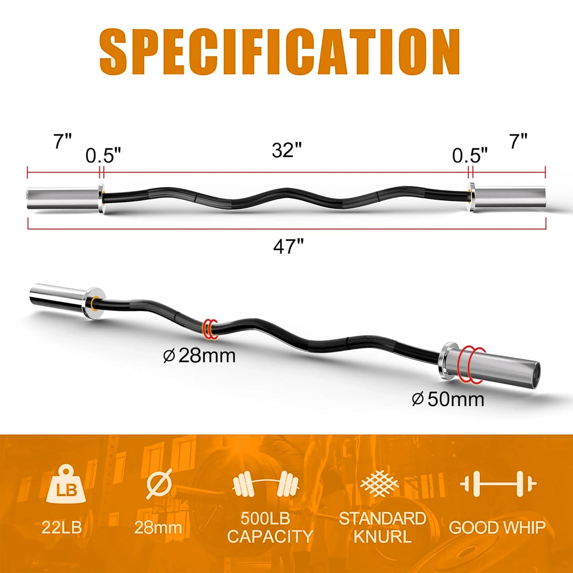 RitKeep 4ft Olympic EZ Curl Bar - Image 4