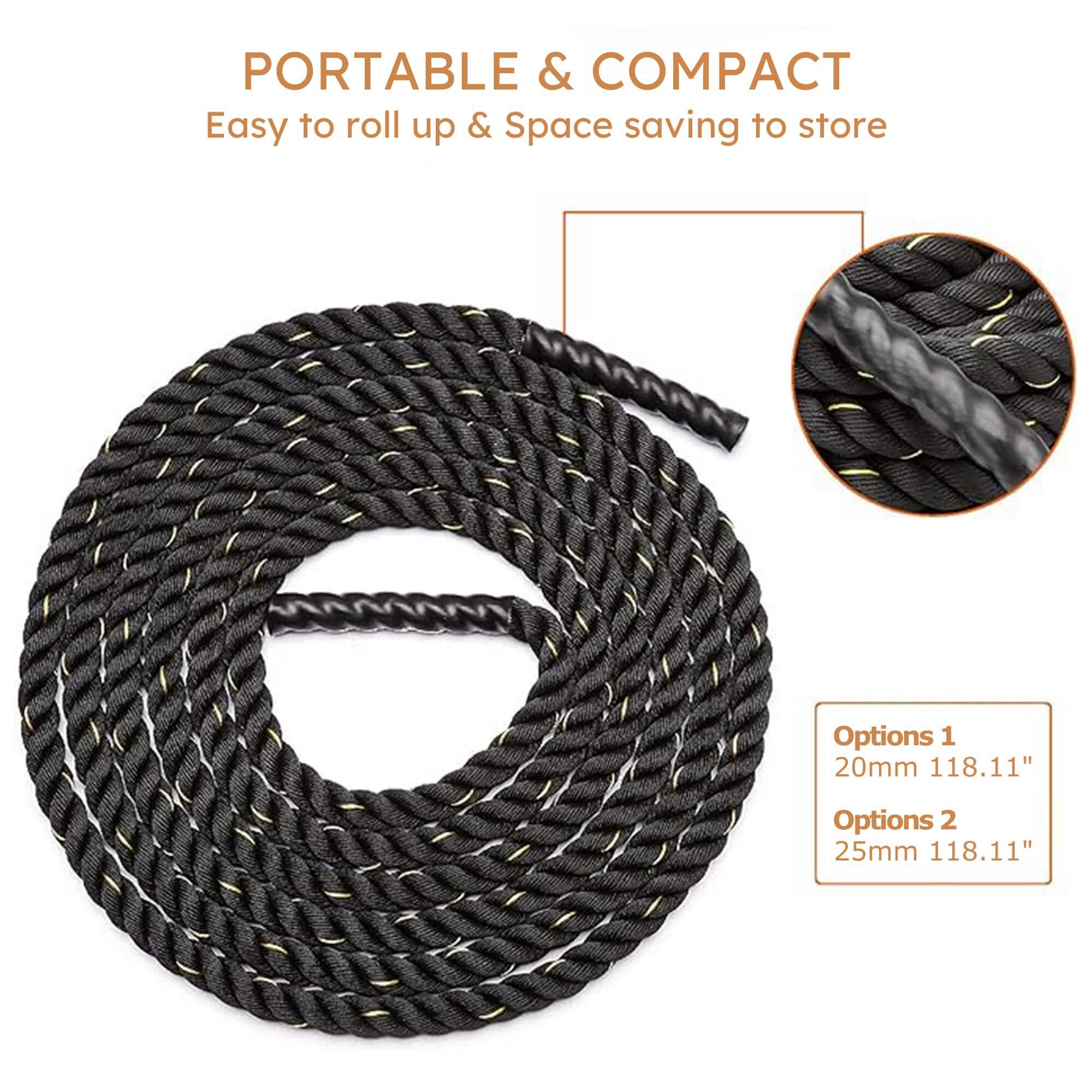 19/30FT Exercise Battle Rope For Home Gym Workout - Image 5