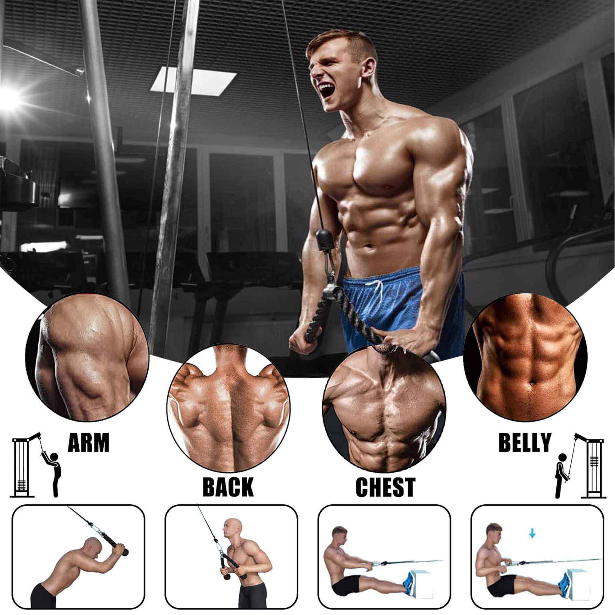 Home Gym Cable Pulley System for Squat Rack - Image 6