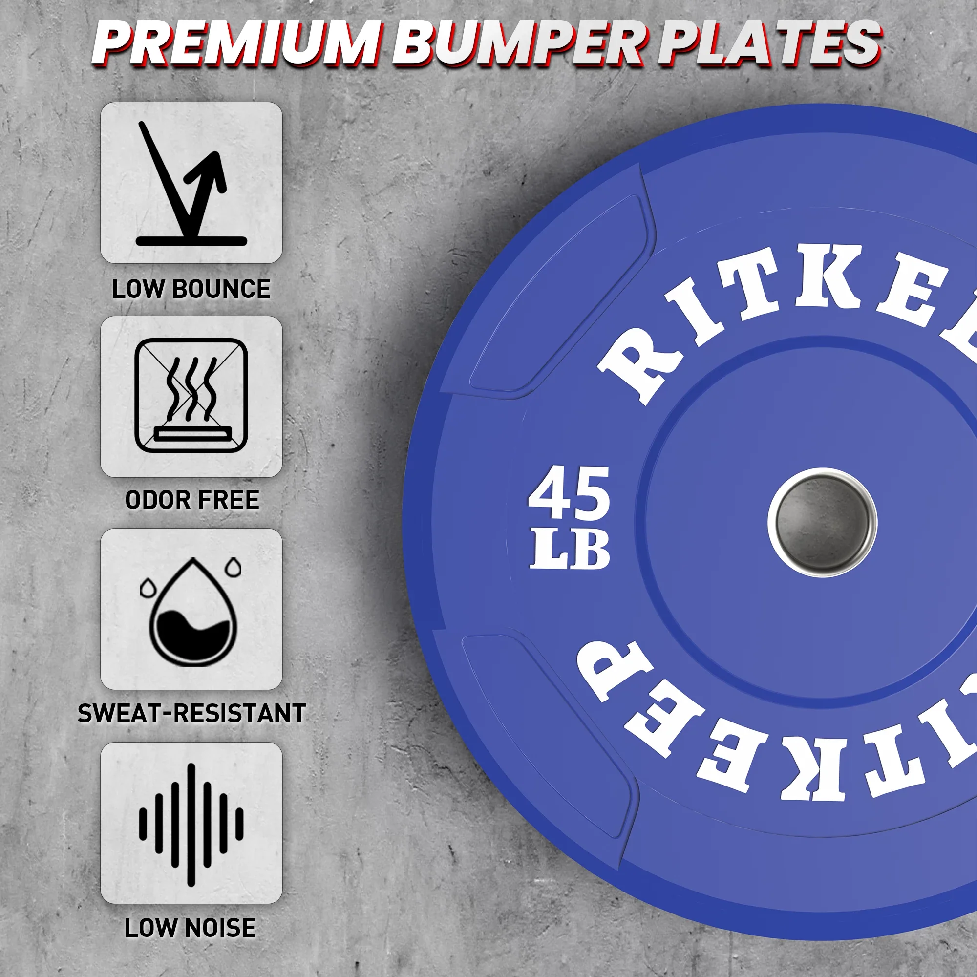 2" Olympic EZ Grip Low Bounce Color Bumper Plates - Image 12