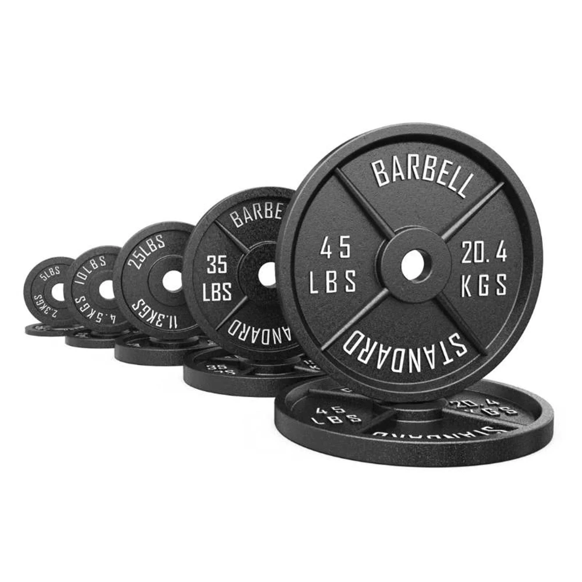 2'' Old School Single-Sided Black Iron Weight Plates (240 LB) - Image 9