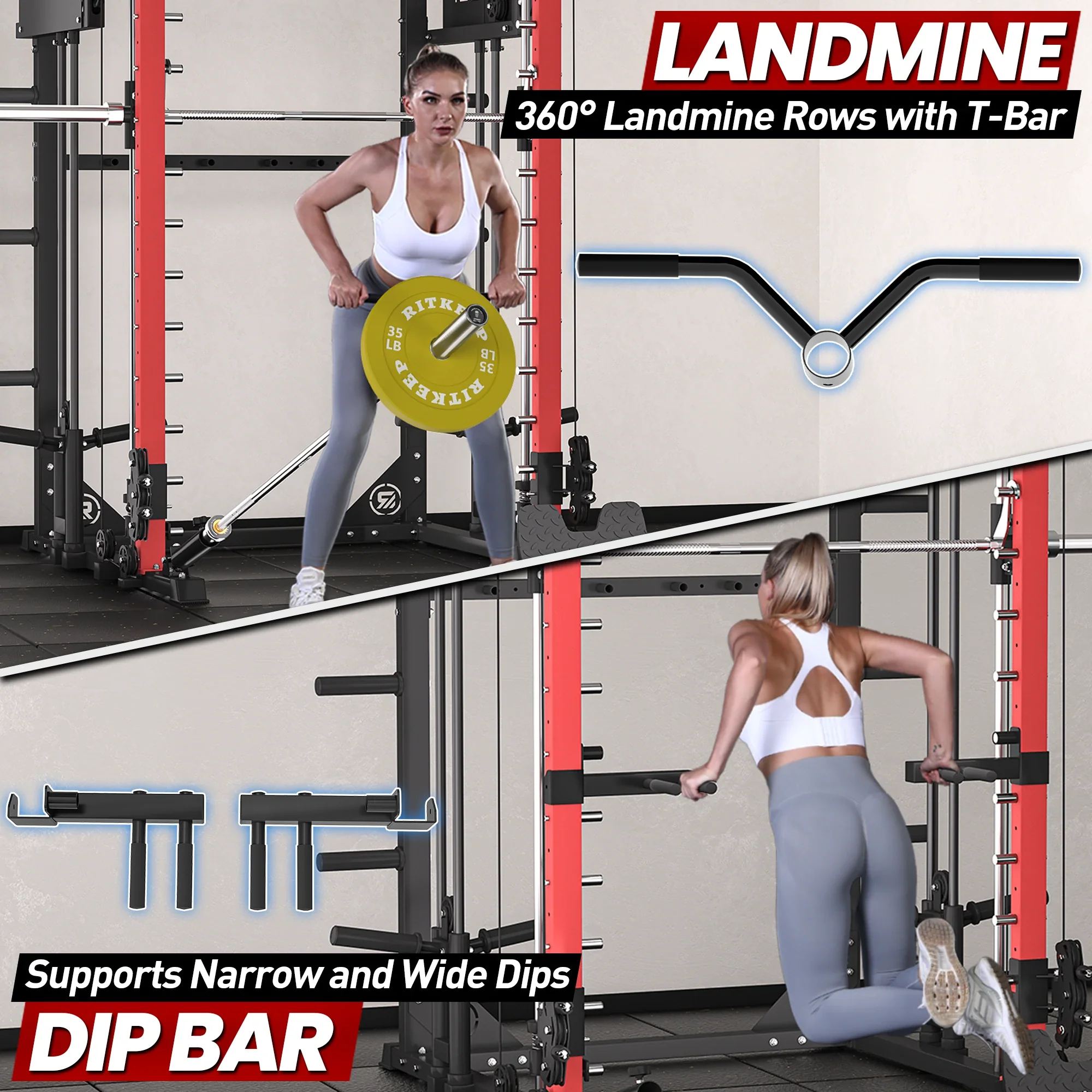 PMAX 4750 Dual Plate Loaded Multi Functional Smith Machine - Image 28