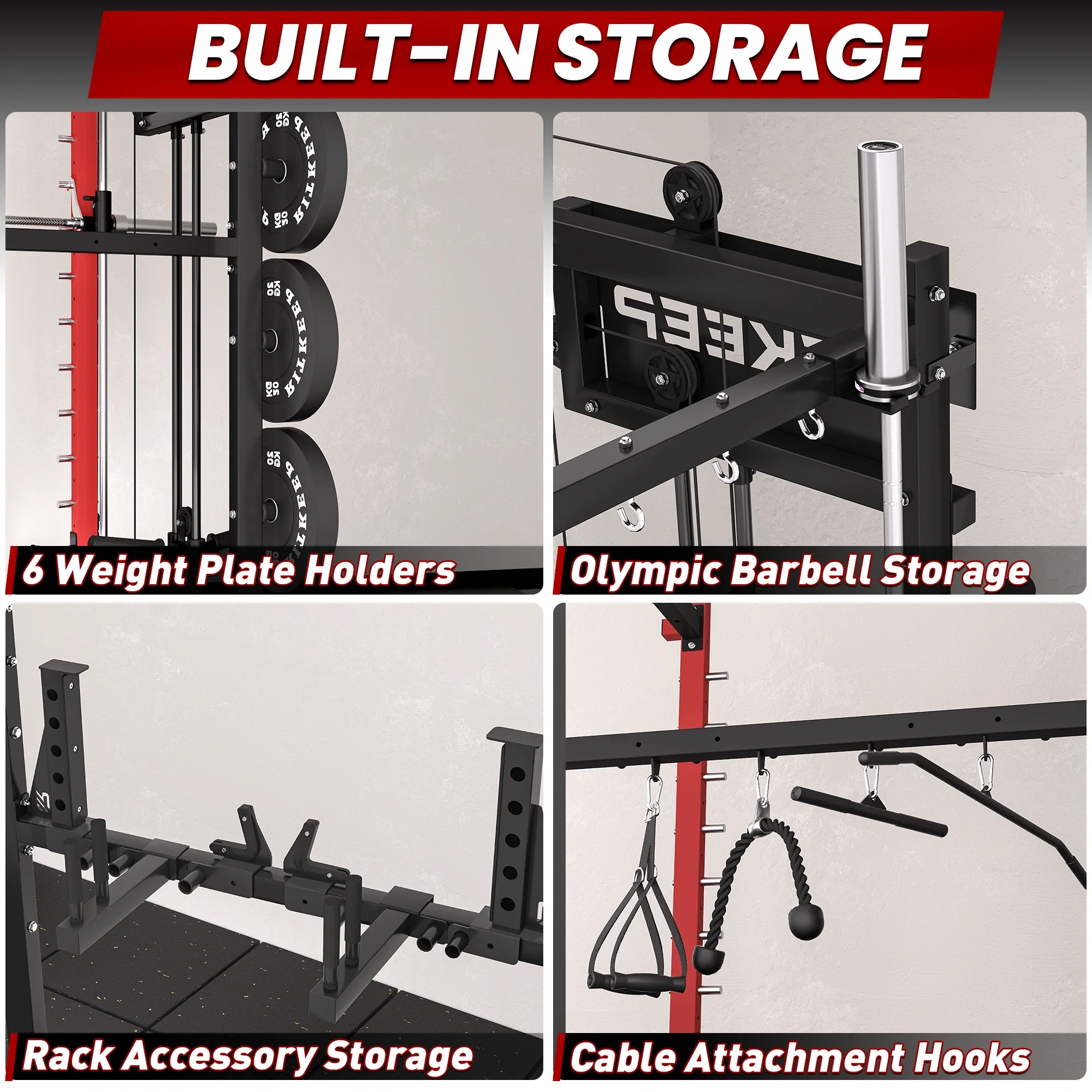 PMAX 4750 Dual Plate Loaded Multi Functional Smith Machine - Image 29