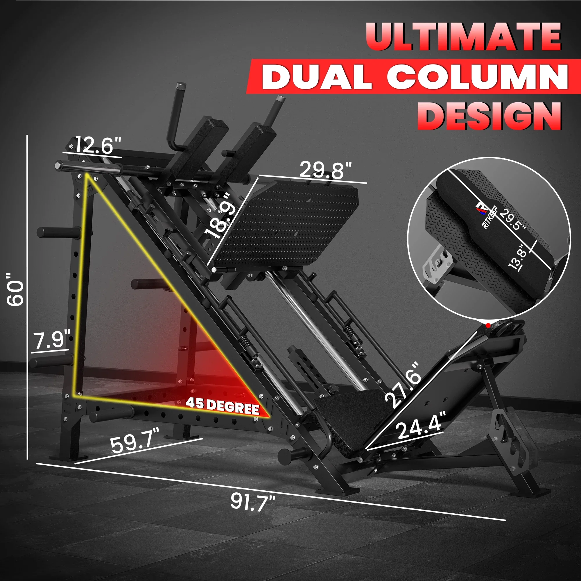 RitKeep Thunderbolt A10 Leg Press Hack Squat Machine - Image 12