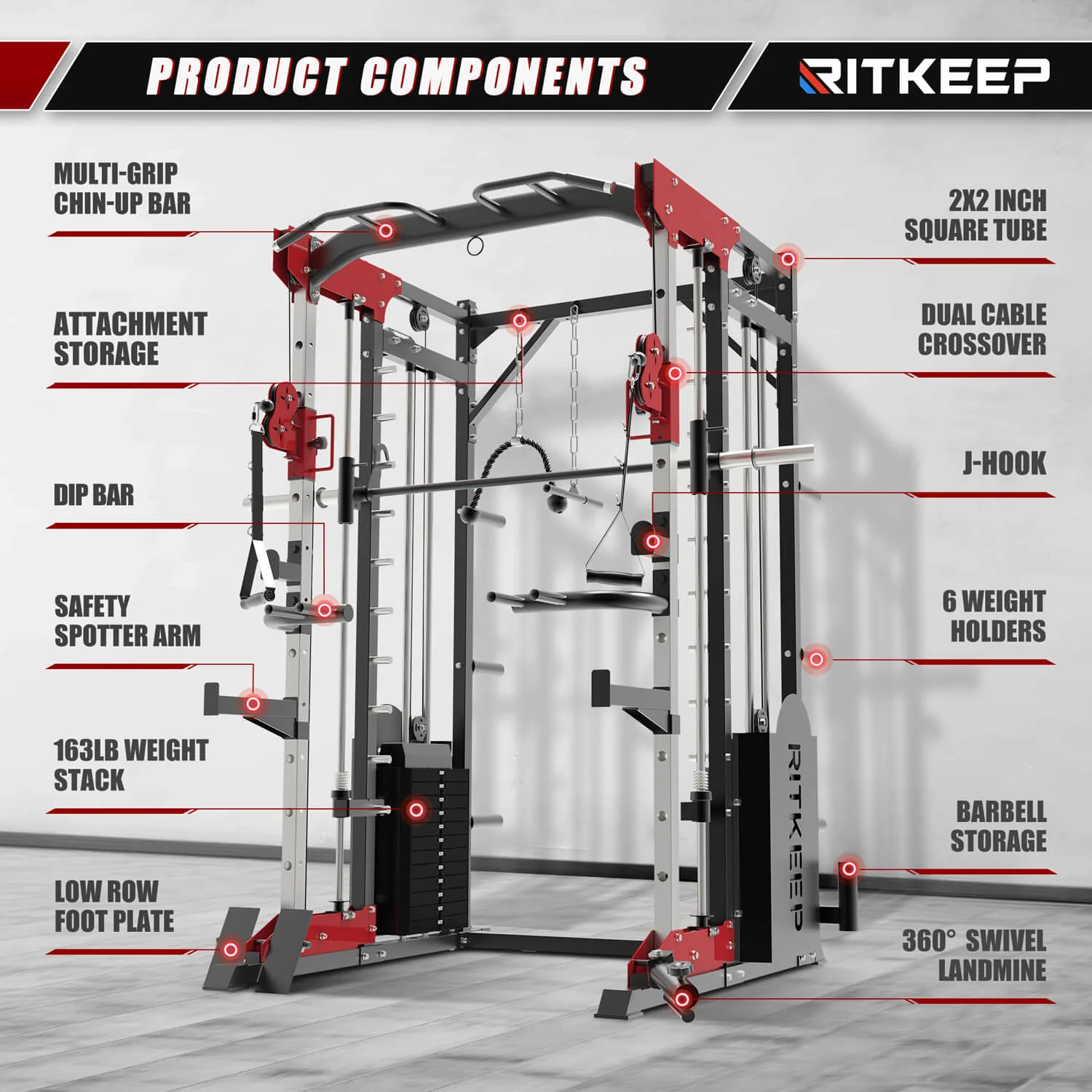PMAX 5600 Smith Exercise Machine Trainer Pro Complete Home Gym Package - Image 27