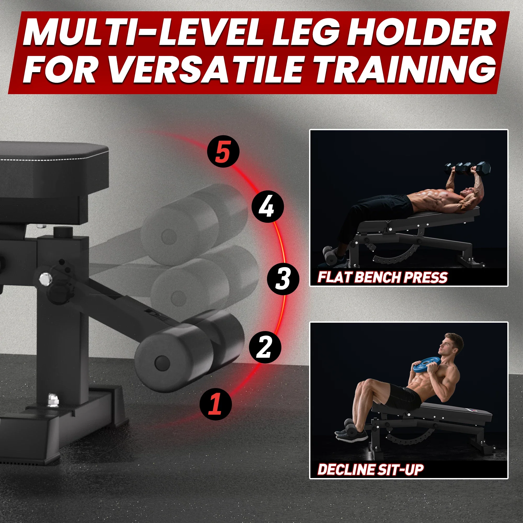 RAB-2000 Adjustable Weight Bench With Leg Attachment - Image 6