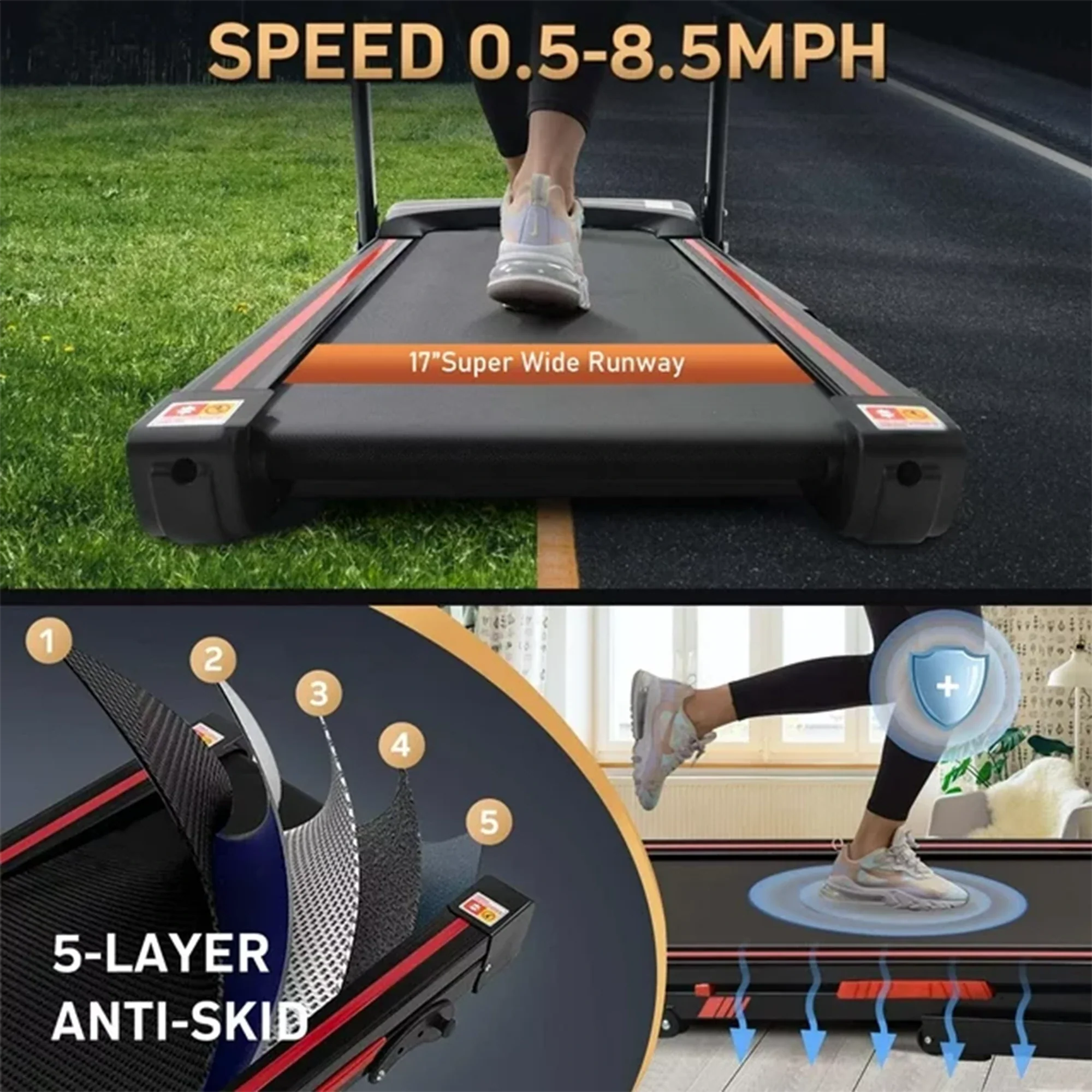 RTMX-1000 3-IN-1 Folding Quiet Treadmill - Image 7
