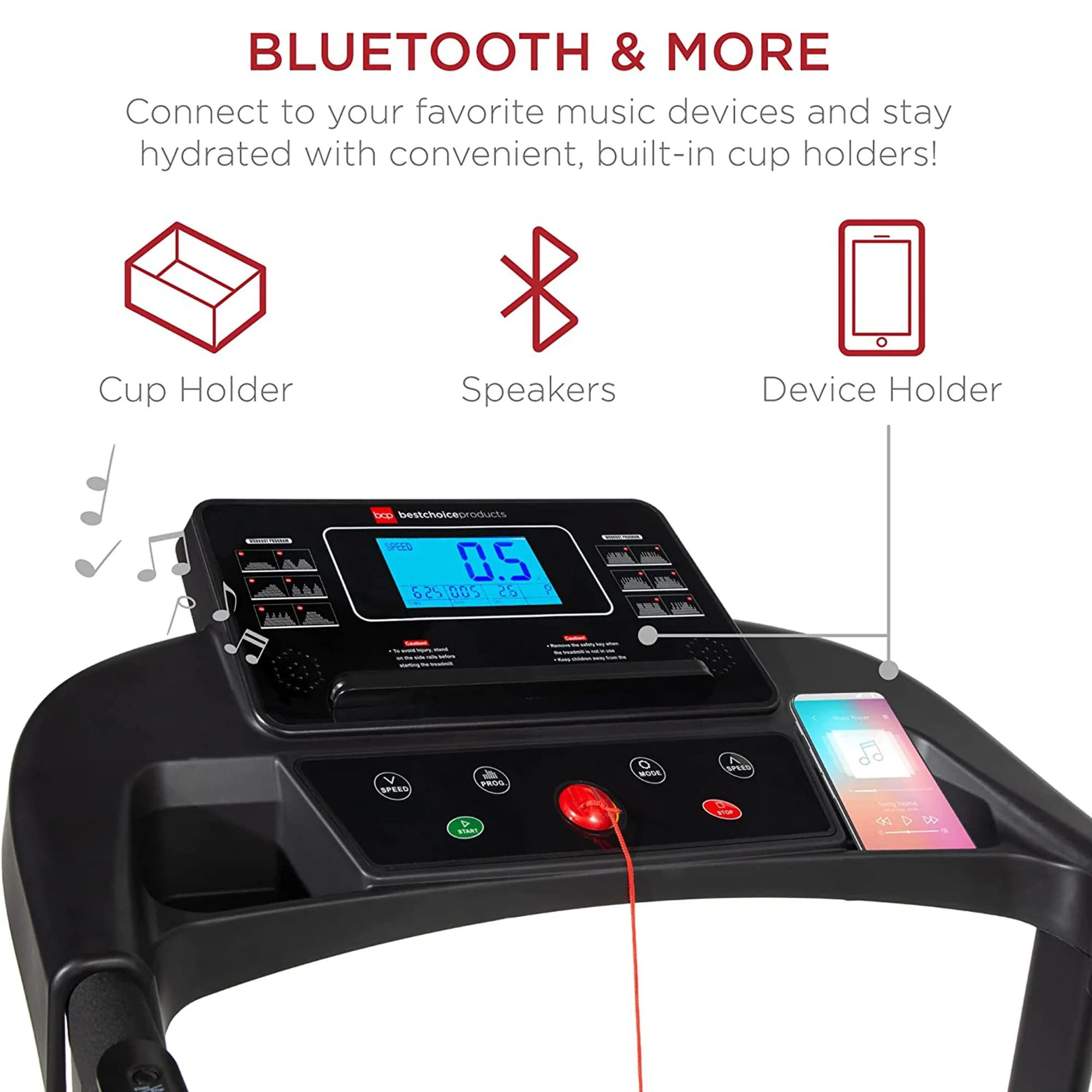 RTMX-750 2.5 HP Foldable Incline Treadmill with Bluetooth - Image 6