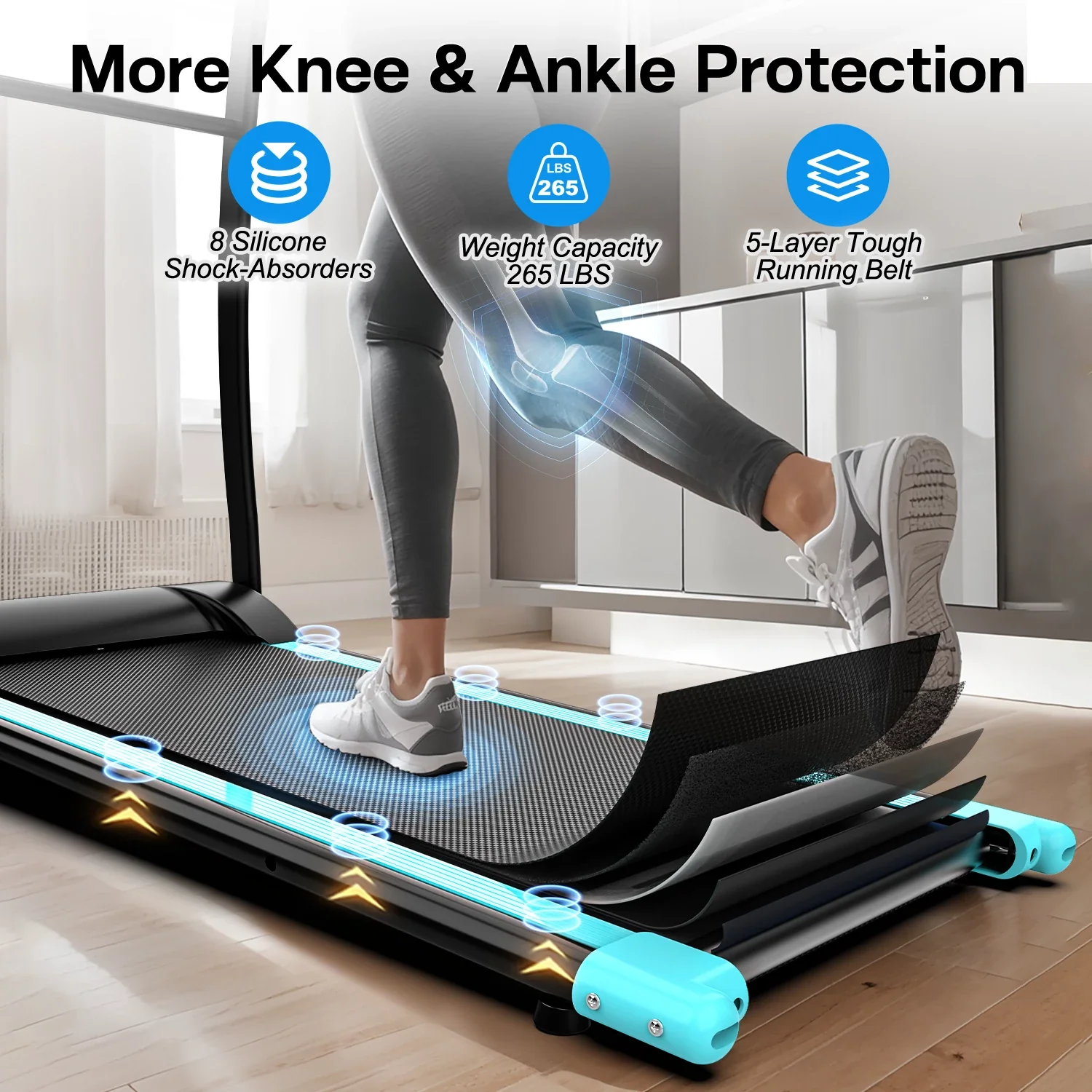 RTMX-950 2.5HP Foldable Treadmill with 5-Layer Belt - Image 7