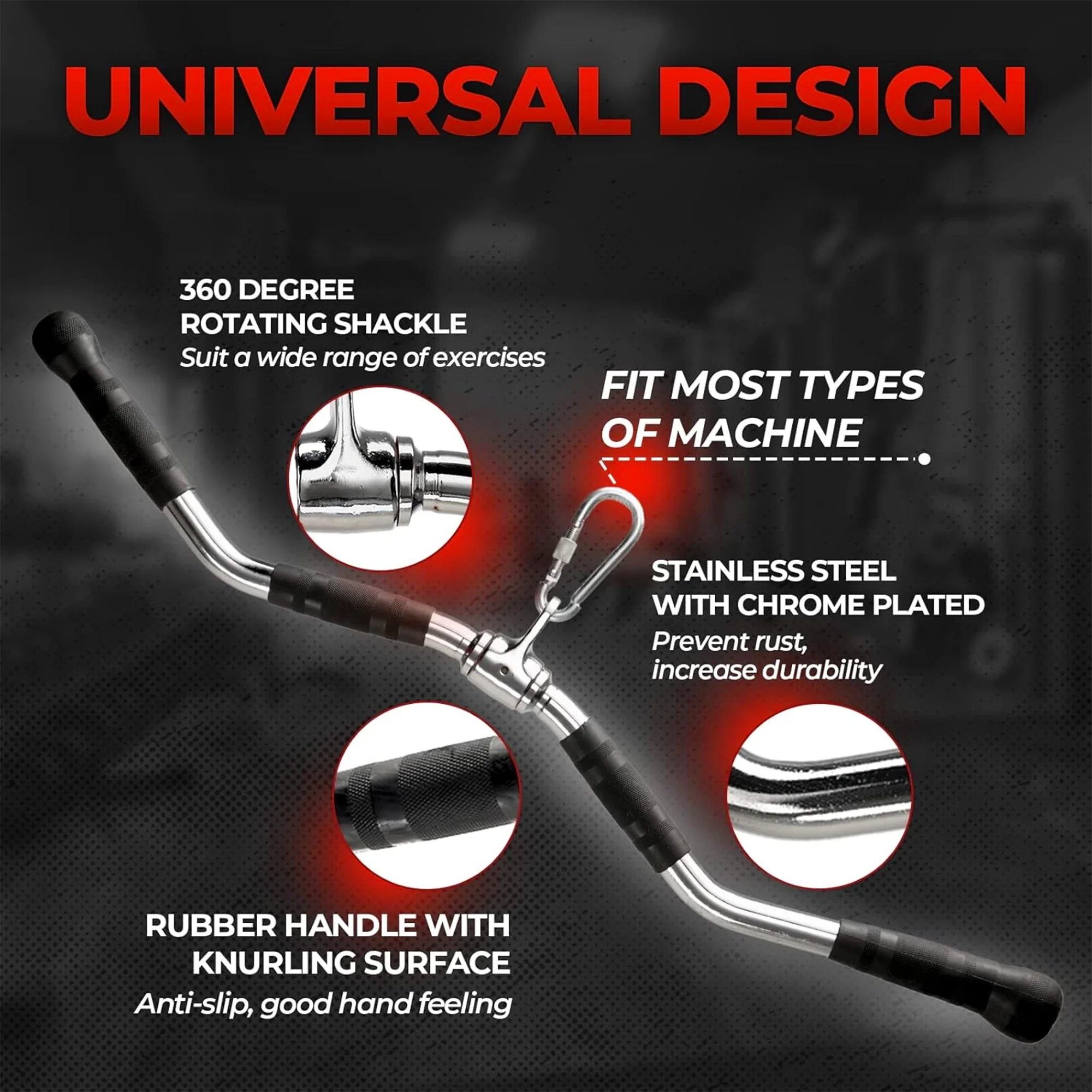 RitKeep Stainless Steel Lat Bar - Image 3
