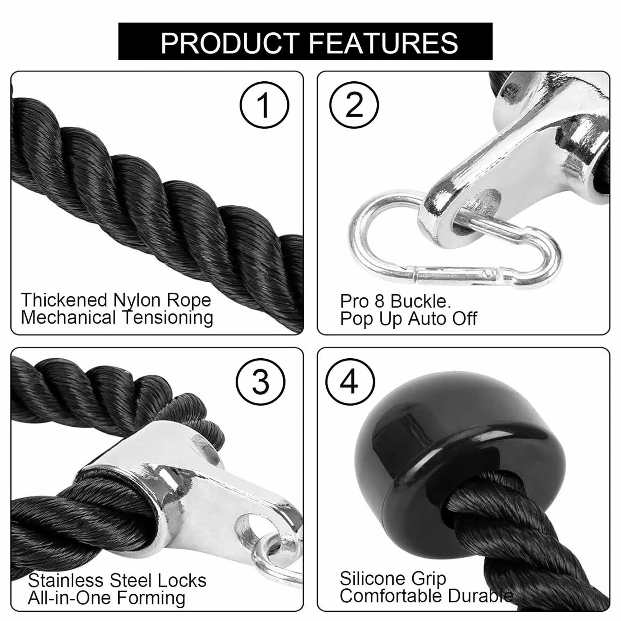 Tricep Pull down Rope Attachment - Image 3