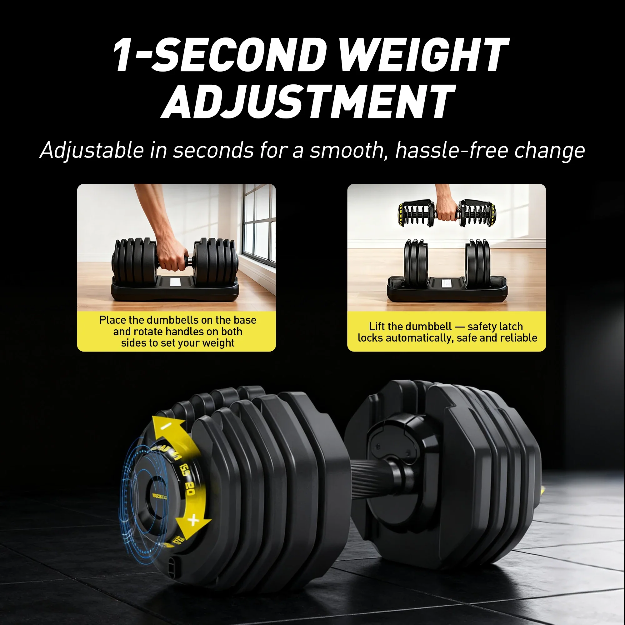 Adjustable Dumbbell (65 LB / 95 LB) with Weight Bench Package - Image 18